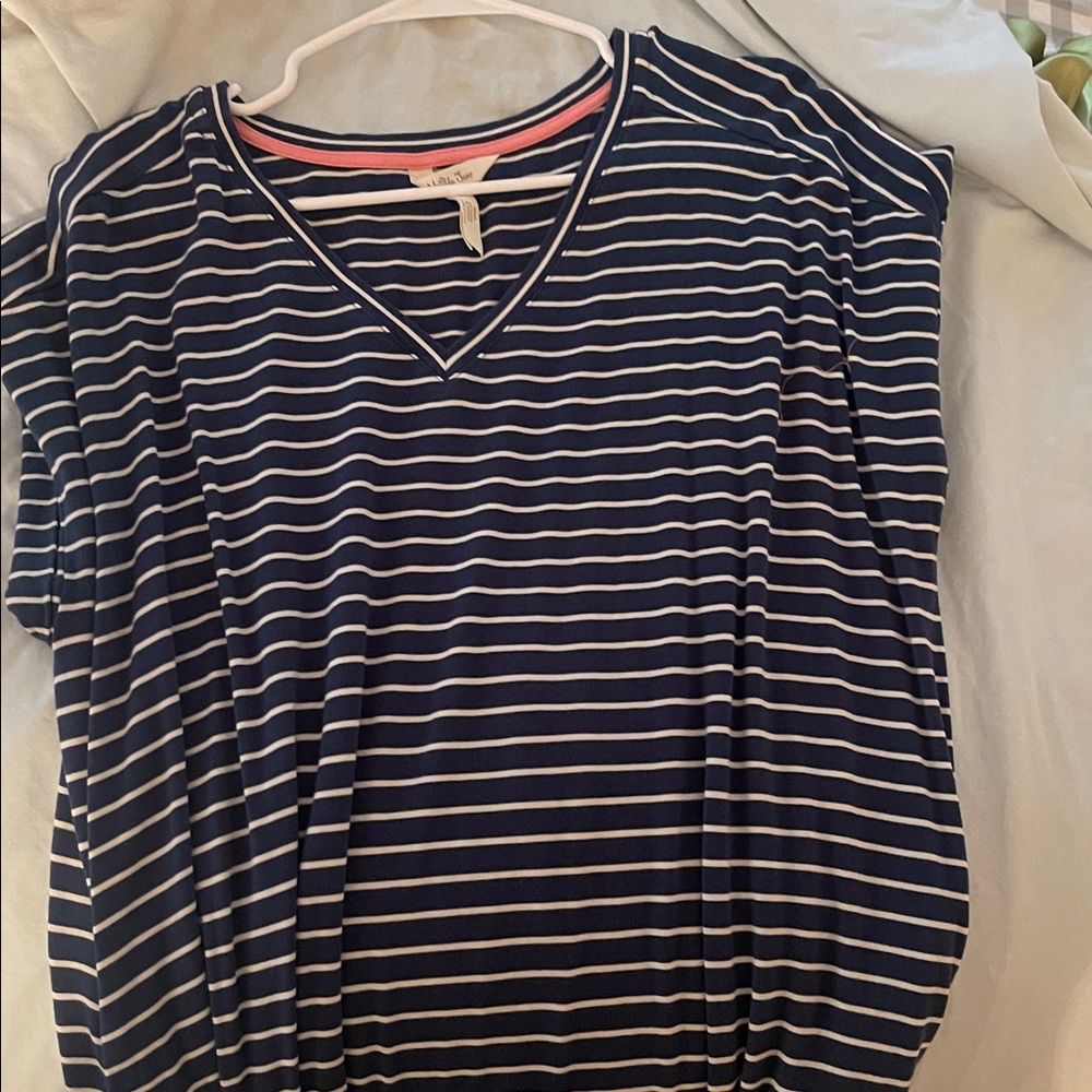 Matilda Jane Nautica Blue and White Striped V-Neck Maxi Dress